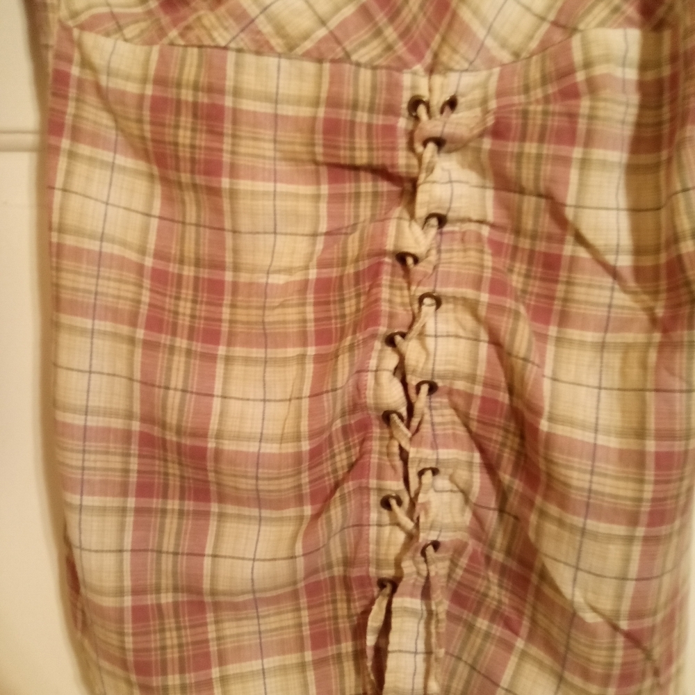 Whimsigoth Fairy Grunge Cottagecore Earthy Color Scheme Corset Flannel Size S - Picture 7 of 7